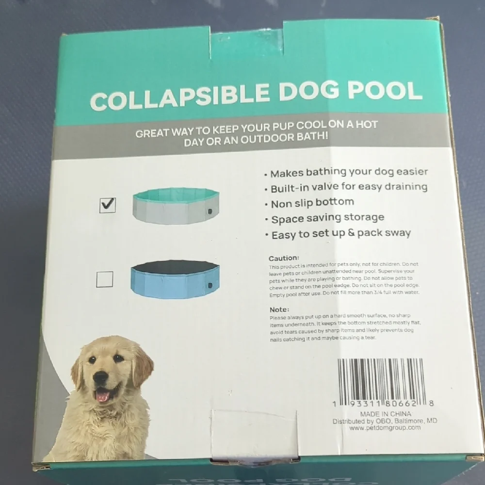Collapsible Dog Pool - Blue and Gray